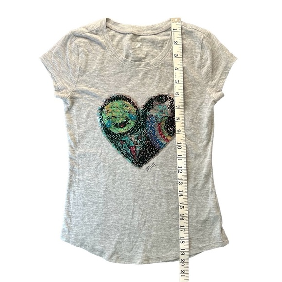 💜Justice flip sequin heart tee - Picture 8 of 10